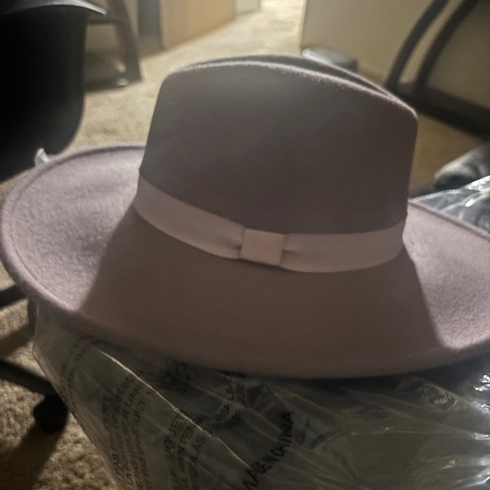 Elegant Women's wool Wide Brim Ranger Hat - Light Gray - Picture 2 of 3